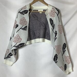 Anthropologie MAEVE Duchamp Rose Floral Printed Knit Shrug OS